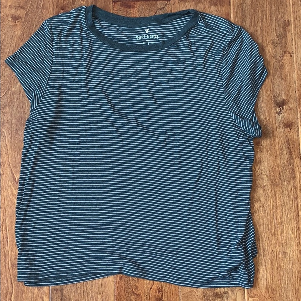 Soft & Sexy grey and white striped T-Shirt